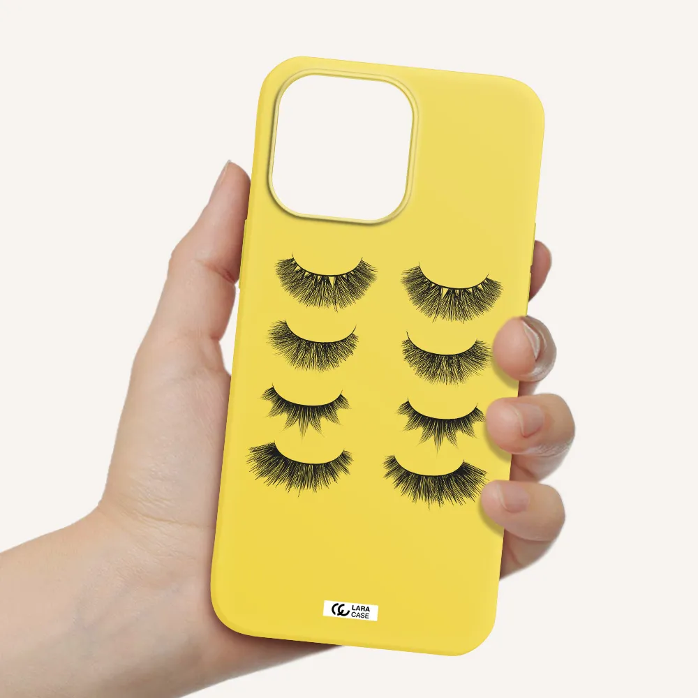 Eyelids Apple iPhone 14 pro max Silicone canary yellow Case