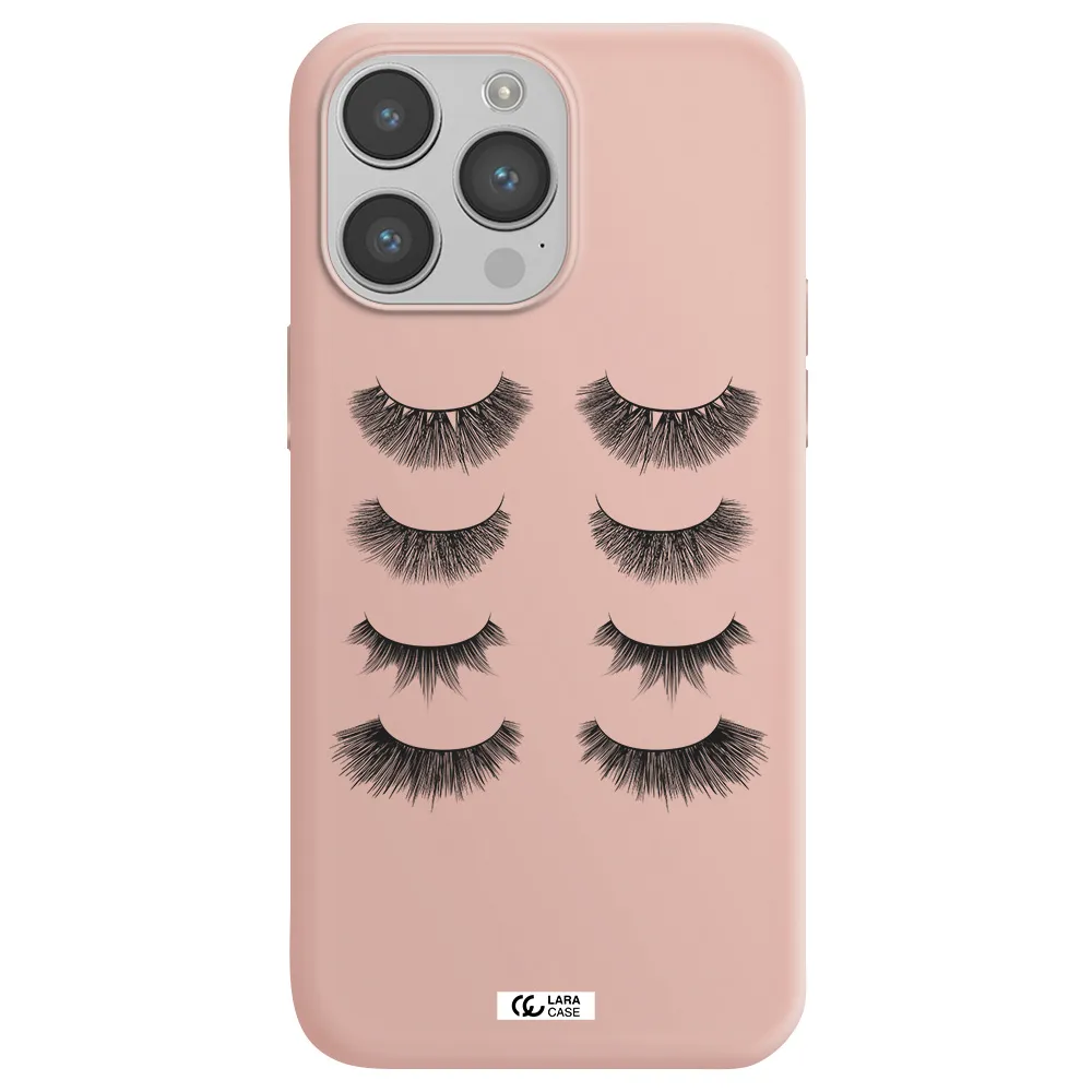 Eyelids Apple iPhone 14 pro max Silicone pastel pink Case