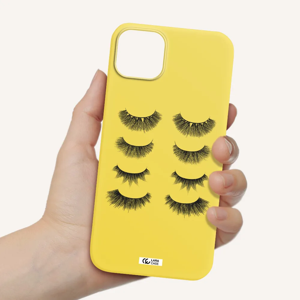 Eyelids Apple iPhone 14 Silicone canary yellow Case