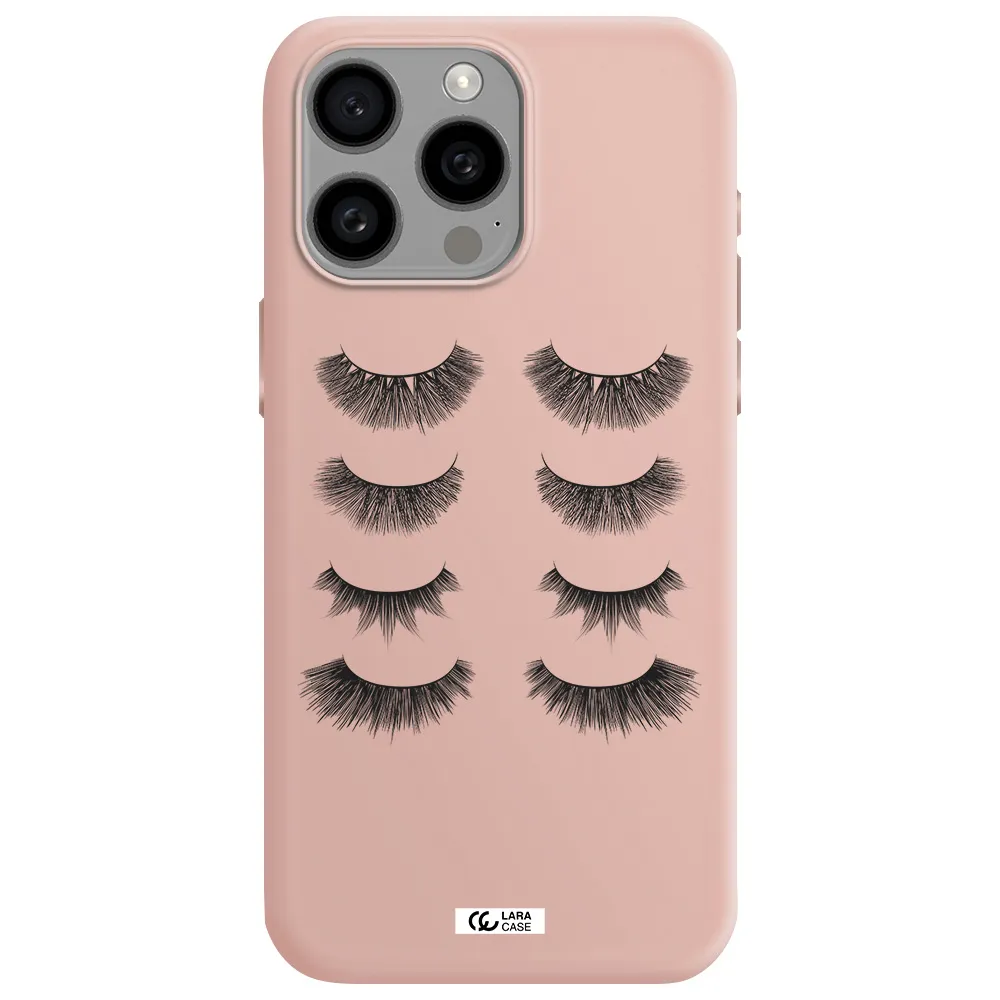 Eyelids Apple Iphone 15 Pro max Silicone pastel pink Case
