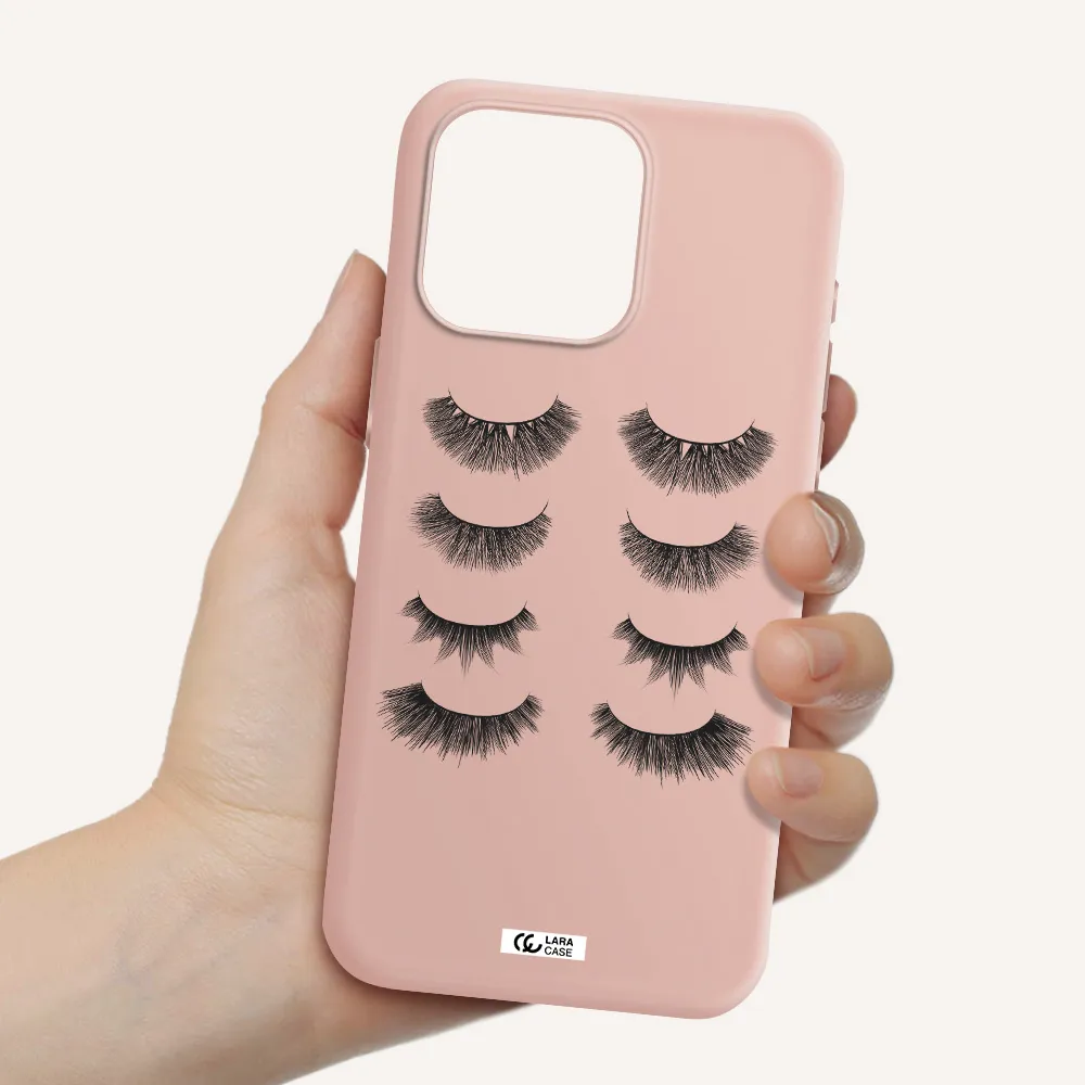 Eyelids Apple Iphone 15 Pro max Silicone pastel pink Case