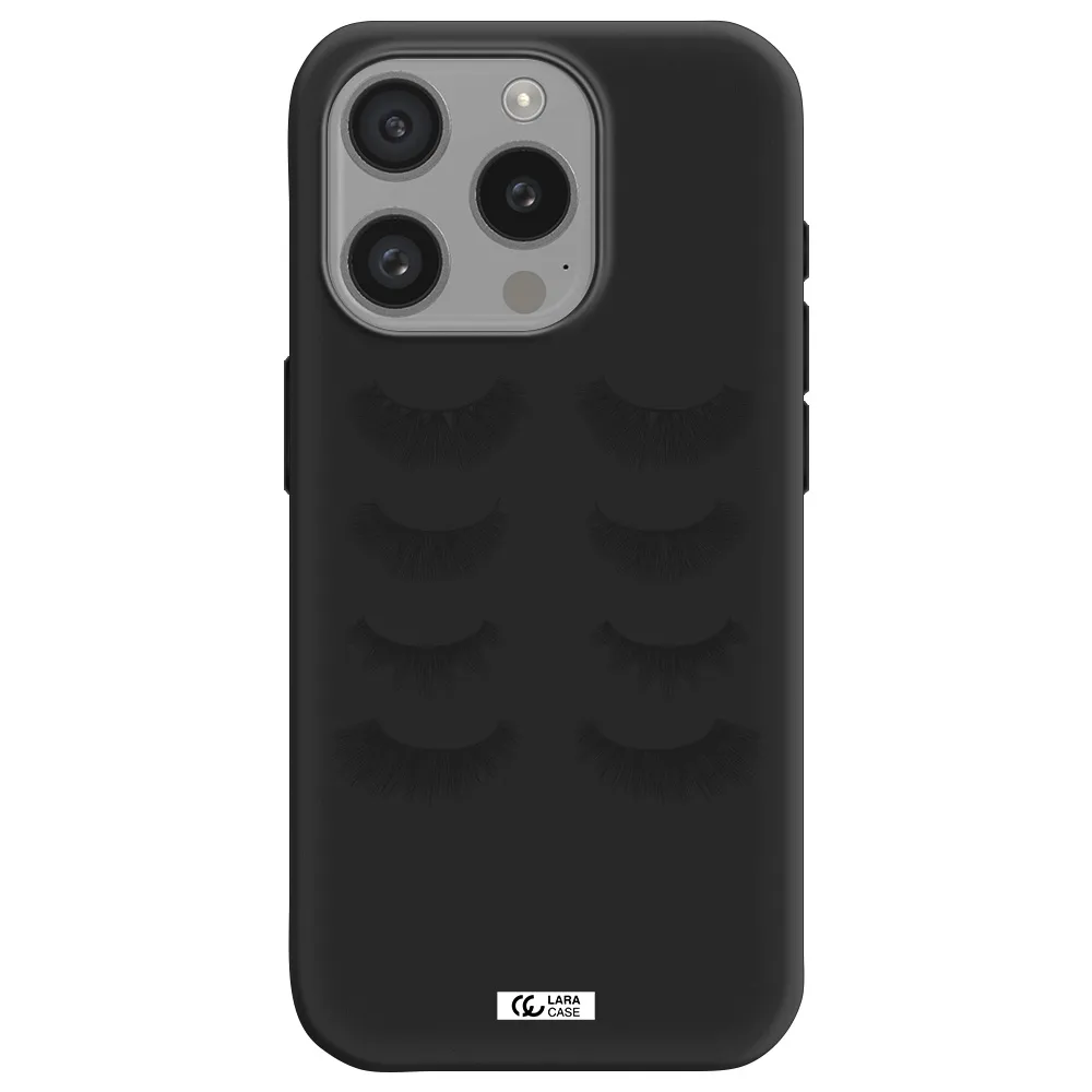 Eyelids Apple Iphone 15 Pro Silicone Black Case
