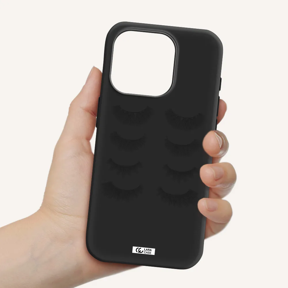 Eyelids Apple Iphone 15 Pro Silicone Black Case