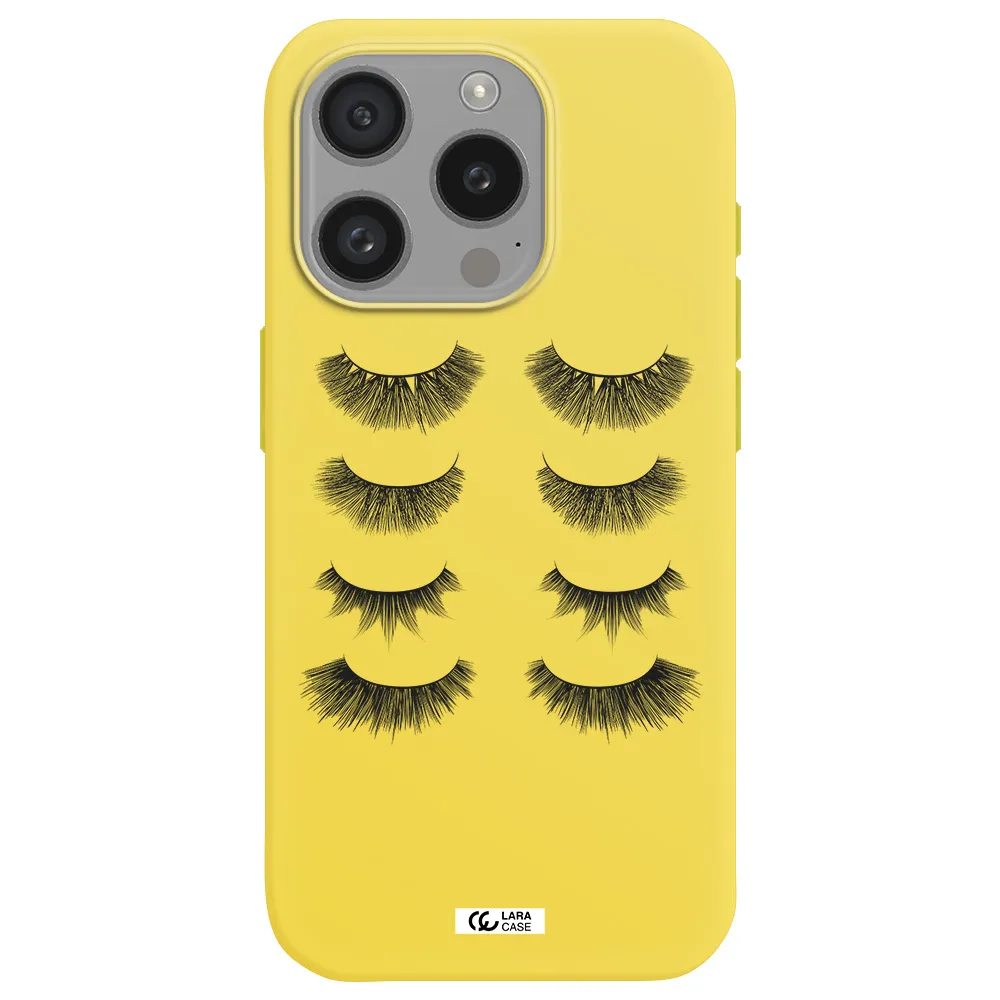 Eyelids Apple Iphone 15 Pro Silicone Canary Yellow Case
