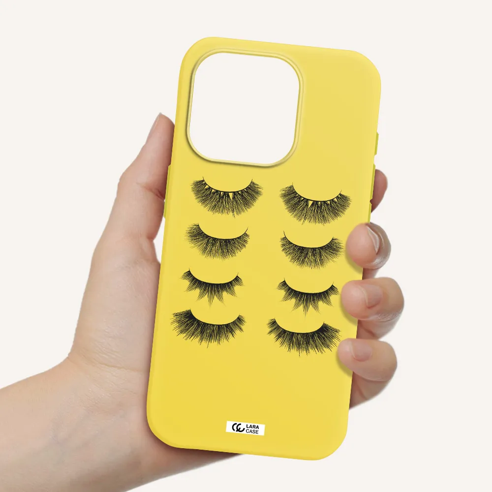Eyelids Apple Iphone 15 Pro Silicone Canary Yellow Case
