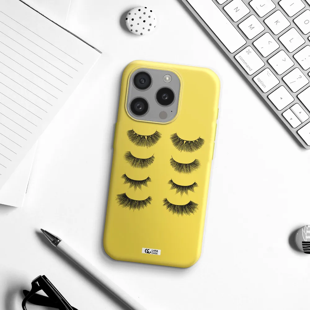 Eyelids Apple Iphone 15 Pro Silicone Canary Yellow Case