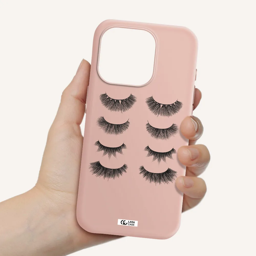 Eyelids Apple Iphone 15 Pro Silicone Pastel Pink Case