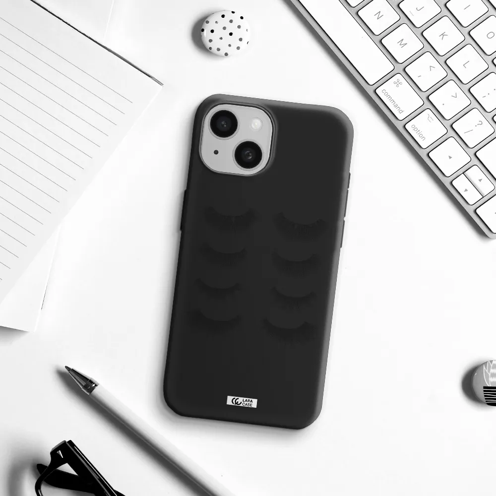 Eyelids Apple iPhone 15 Silicone black Case