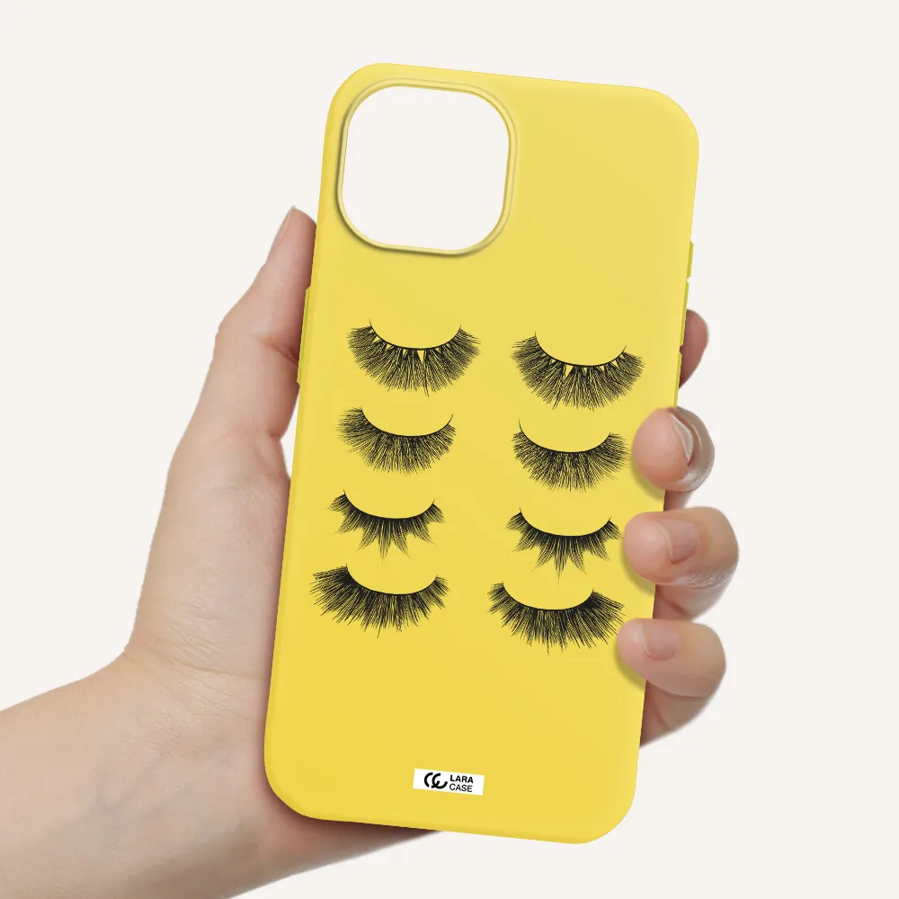 Eyelids Apple iPhone 15 Silicone canary yellow Case