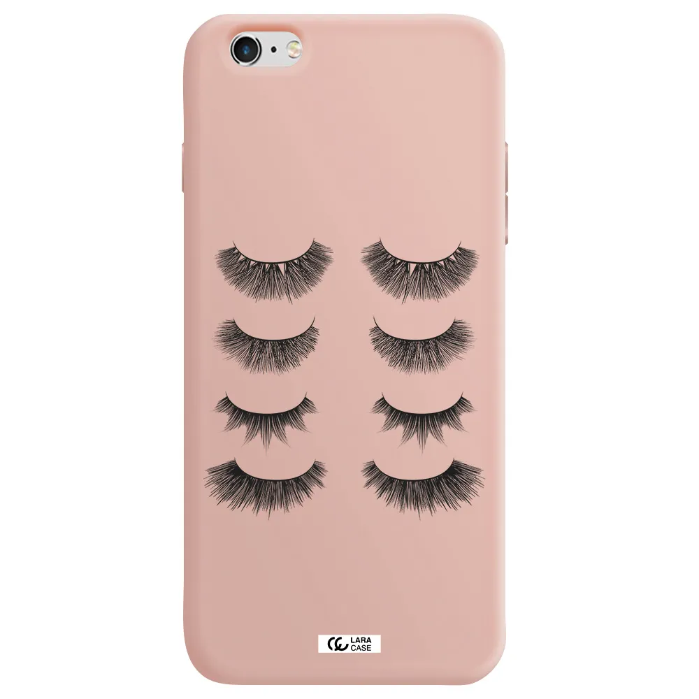 Eyelids Apple iPhone 6 plus Silicone pastel pink Case