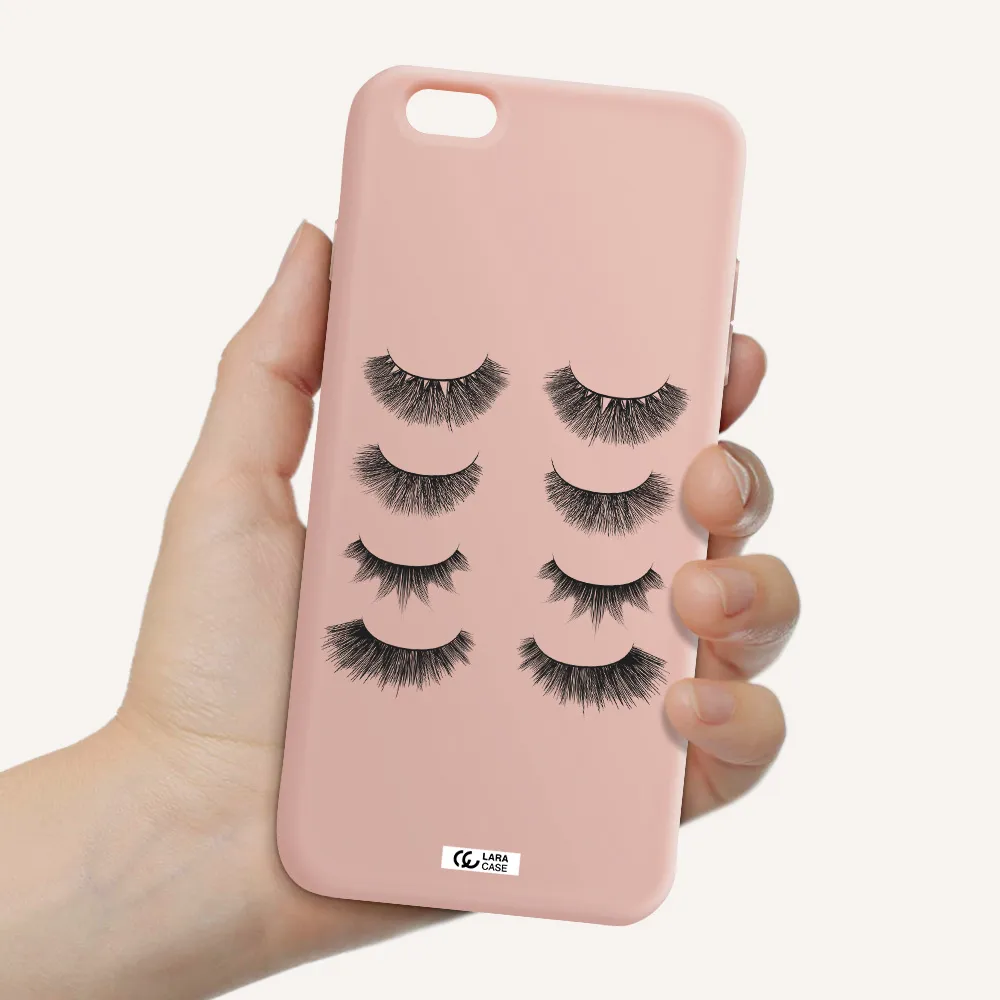 Eyelids Apple iPhone 6 plus Silicone pastel pink Case