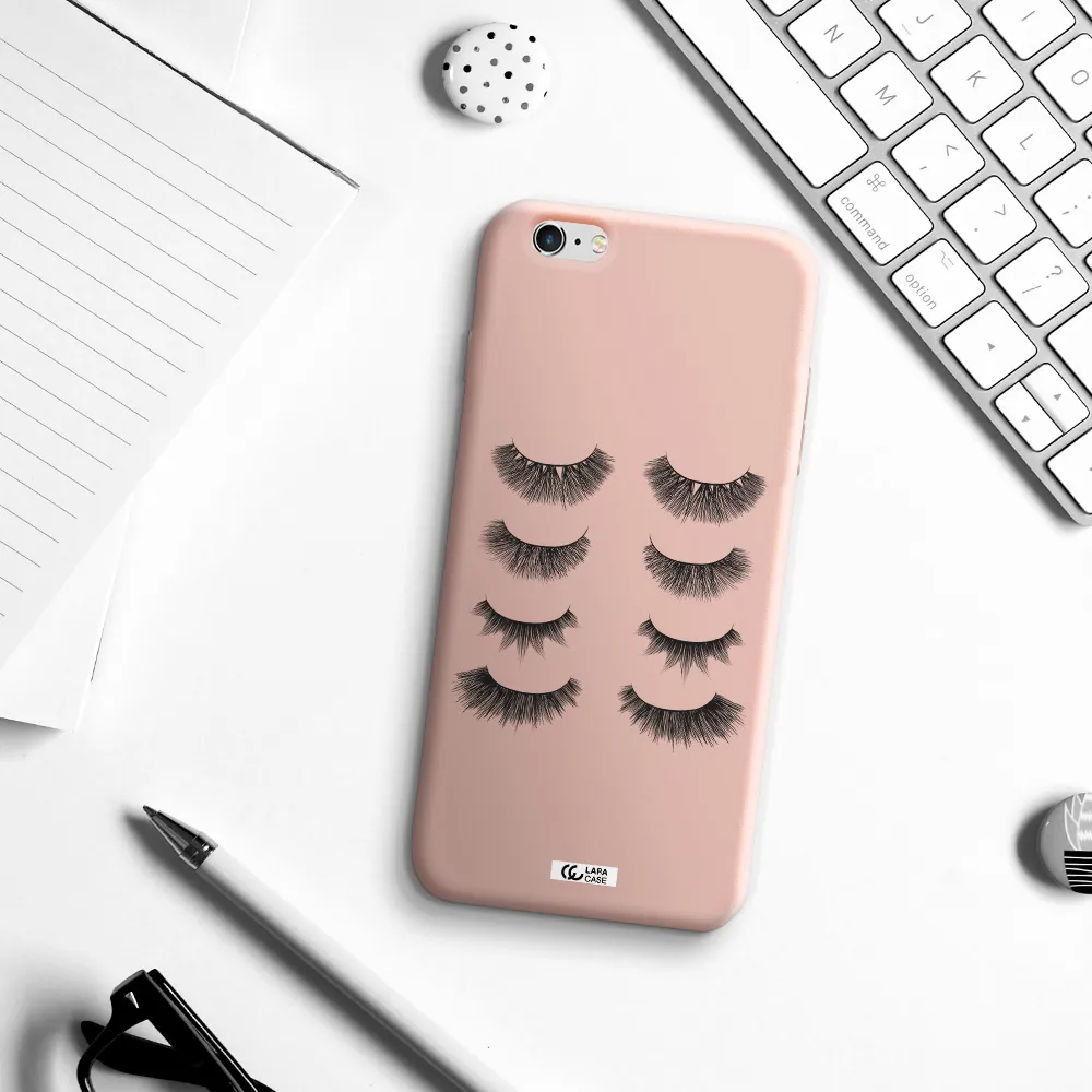 Eyelids Apple iPhone 6 plus Silicone pastel pink Case