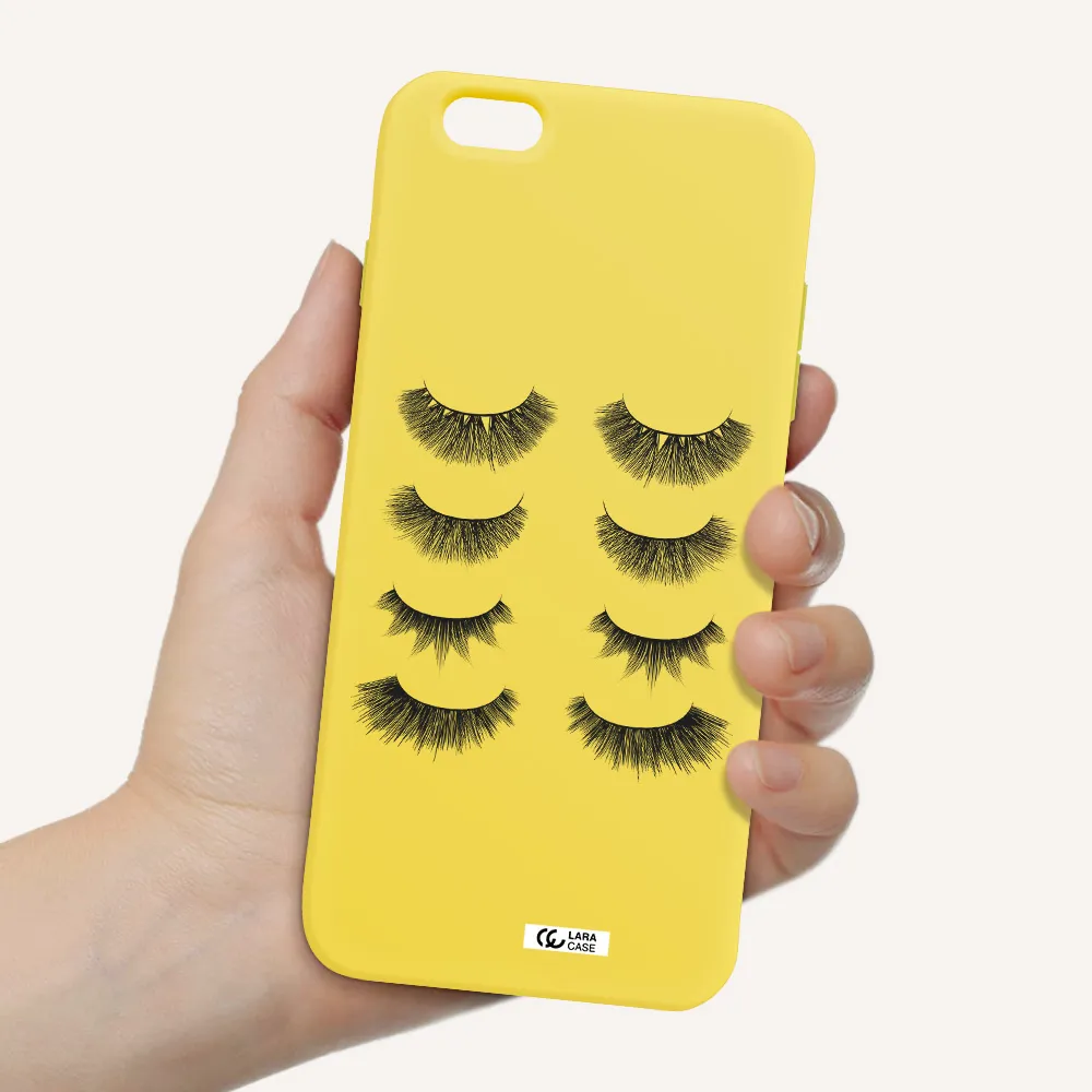 Eyelids Apple iPhone 6 s plus Silicone canary yellow Case