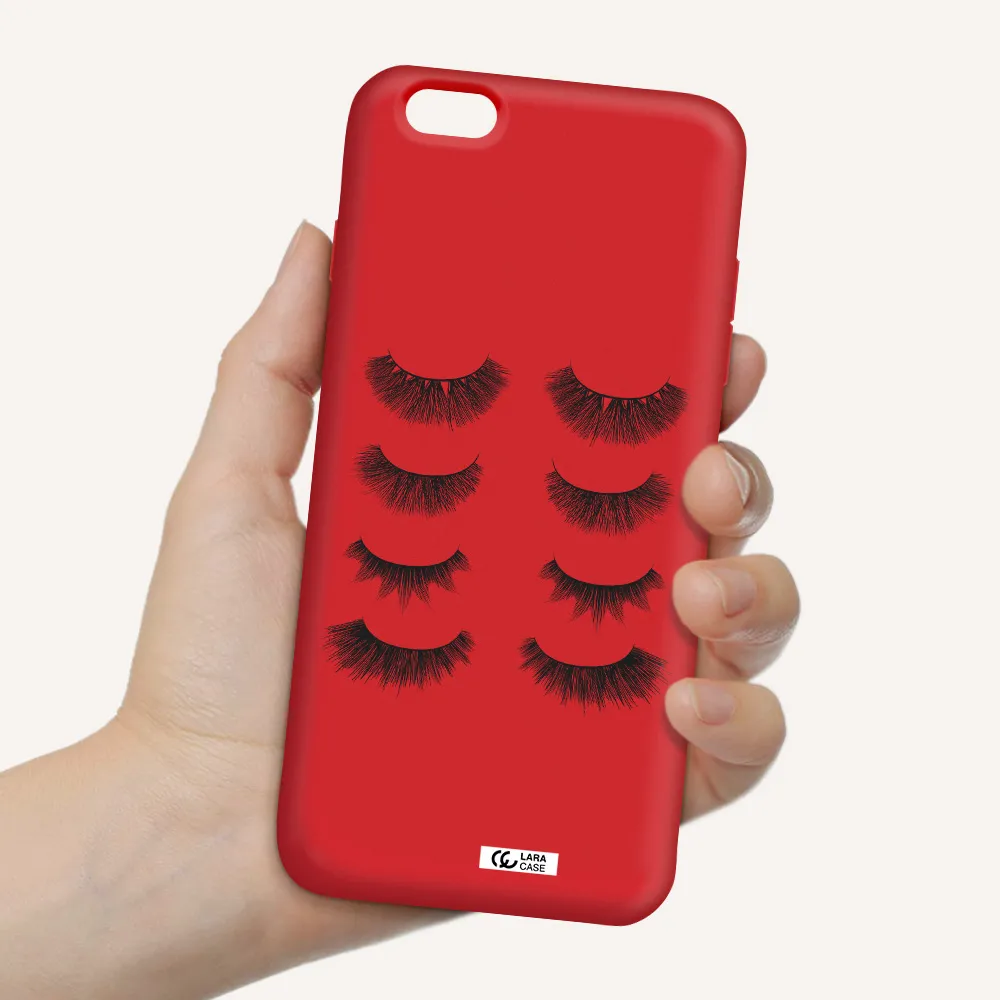 Eyelids Apple iPhone 6 s plus Silicone Imperial Red Case