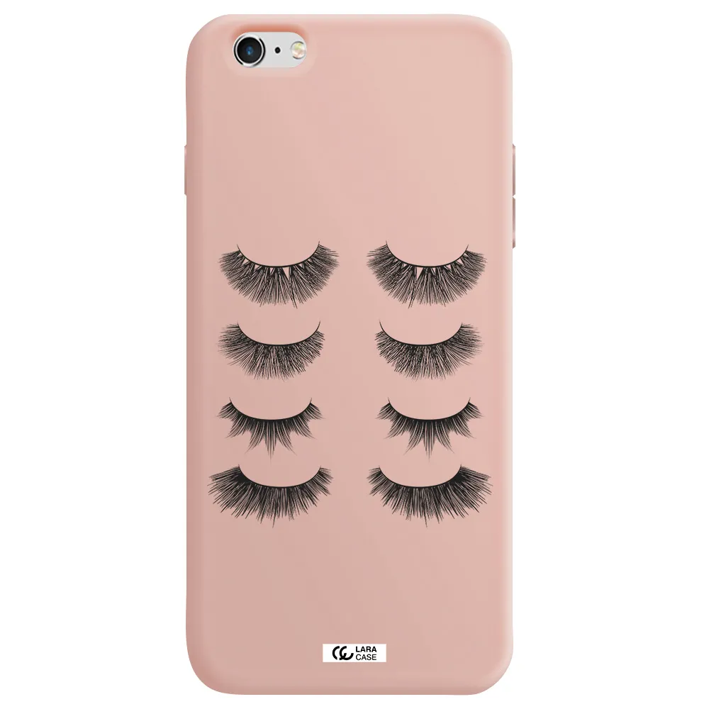 Eyelids Apple iPhone 6 s plus Silicone pastel pink Case