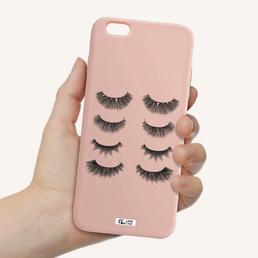 Eyelids Apple iPhone 6 s plus Silicone pastel pink Case