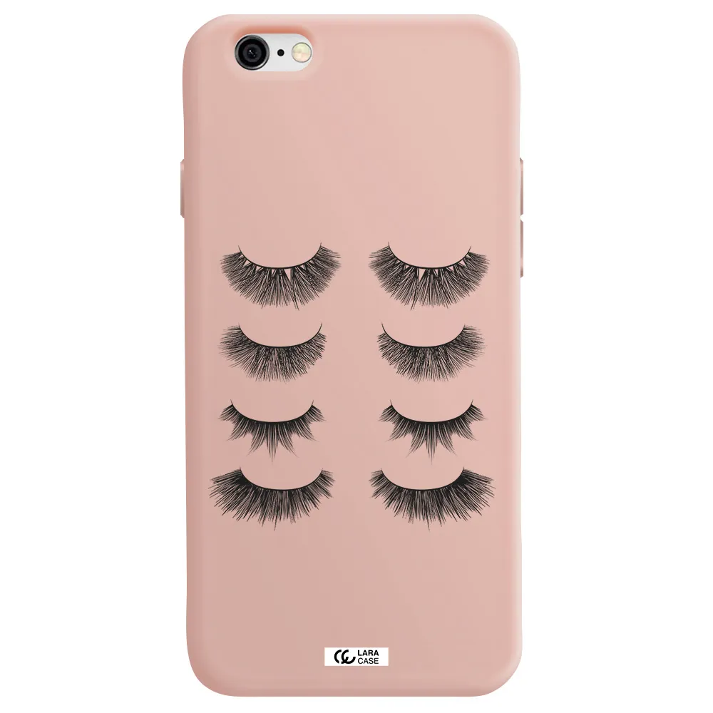 Eyelids Apple iPhone 6 Silicone pastel pink Case