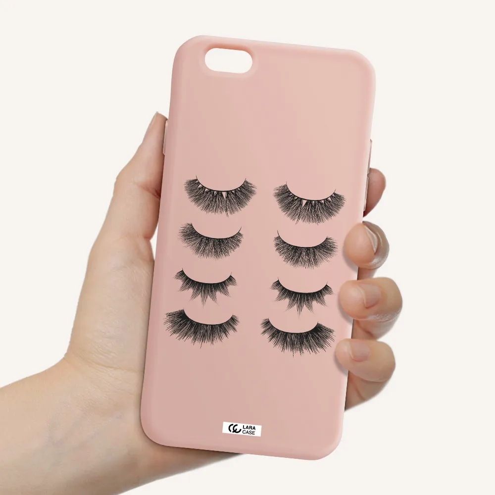 Eyelids Apple iPhone 6 Silicone pastel pink Case