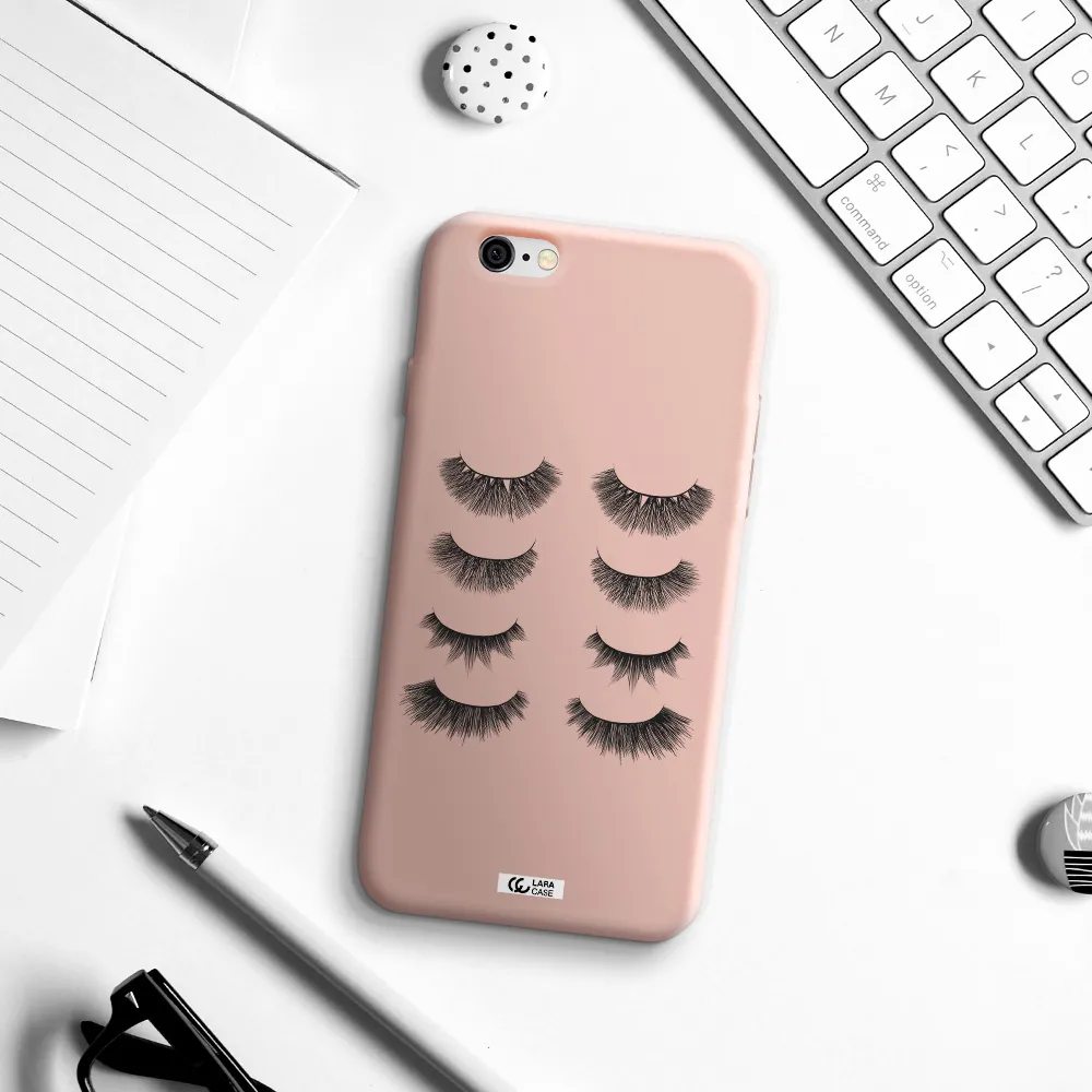 Eyelids Apple iPhone 6 Silicone pastel pink Case
