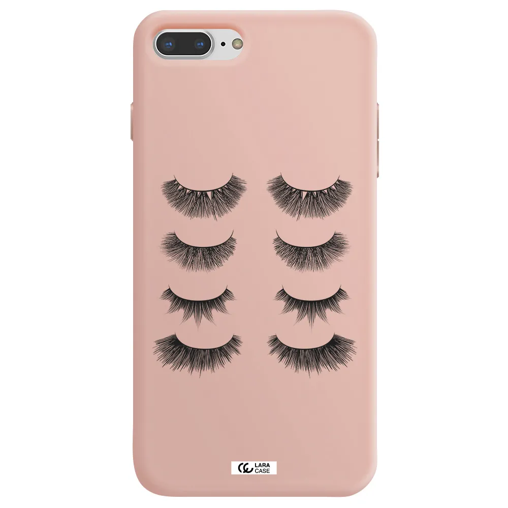 Eyelids Apple iPhone 7 plus Silicone pastel pink Case