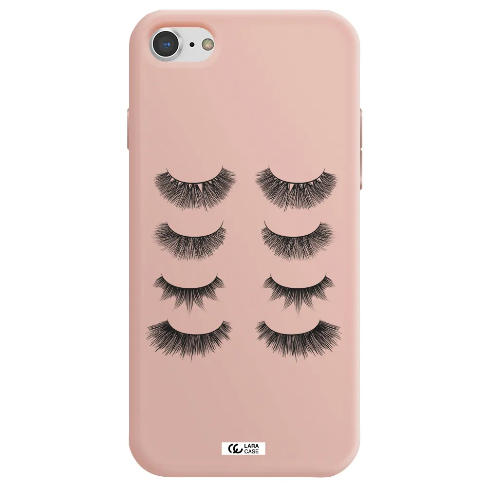 Eyelids Apple iPhone 7 Silicone pastel pink Case