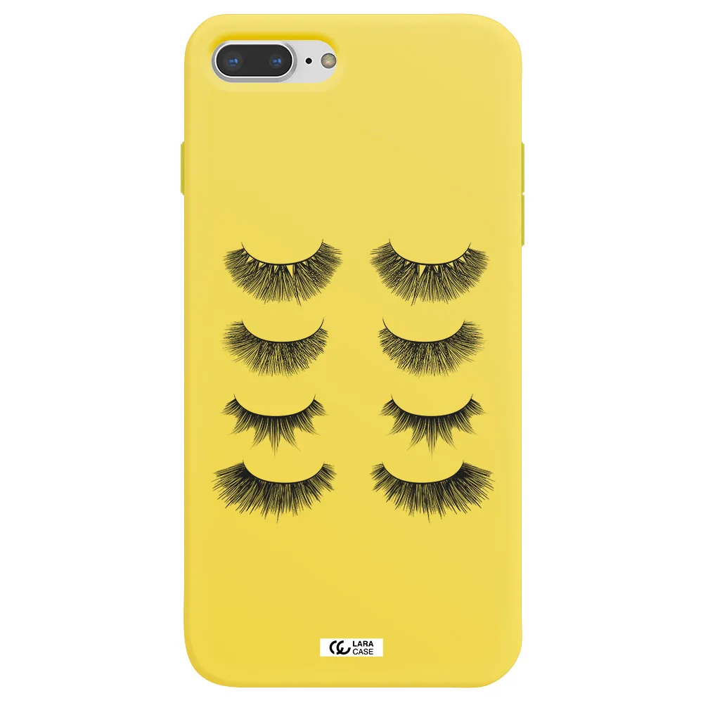 Eyelids Apple iPhone 8 plus Silicone canary yellow Case