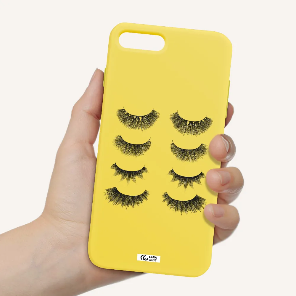 Eyelids Apple iPhone 8 plus Silicone canary yellow Case