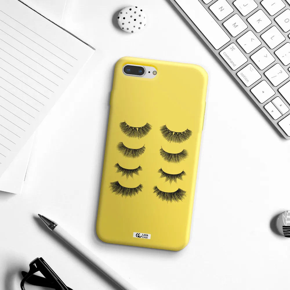 Eyelids Apple iPhone 8 plus Silicone canary yellow Case