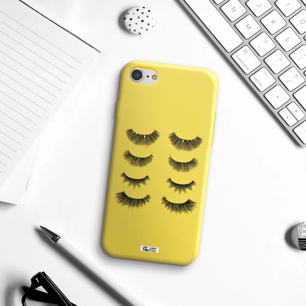 Eyelids Apple iPhone 8 Silicone canary yellow Case