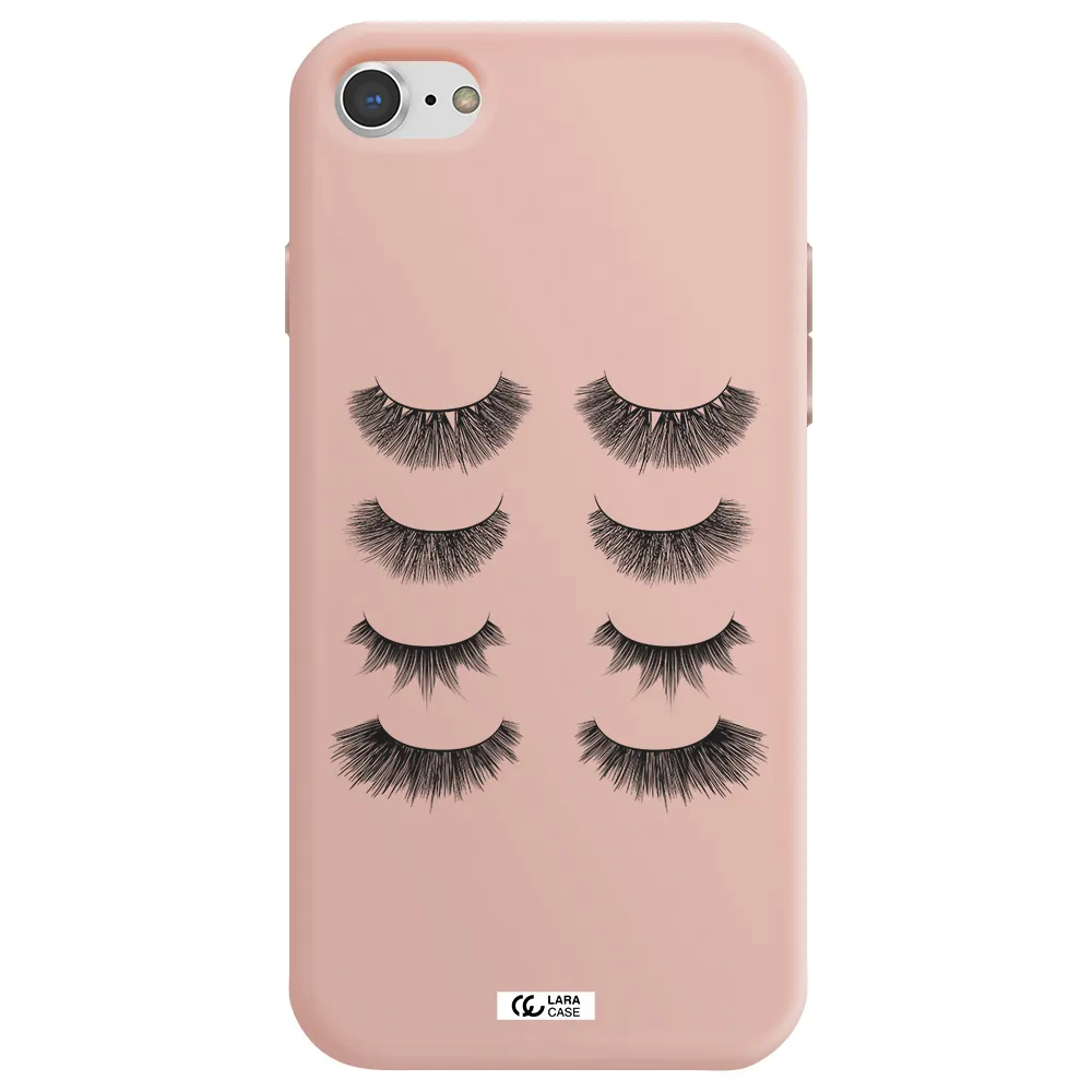 Eyelids Apple iPhone 8 Silicone pastel pink Case