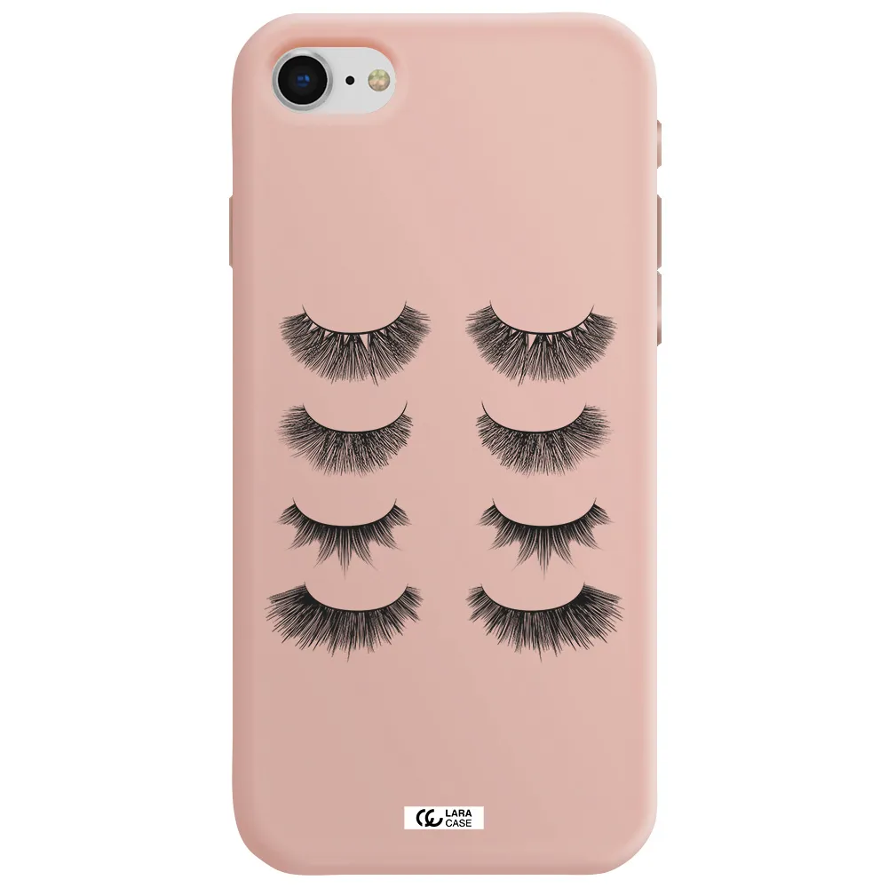 Eyelids Apple iPhone se 2020 Silicone pastel pink Case