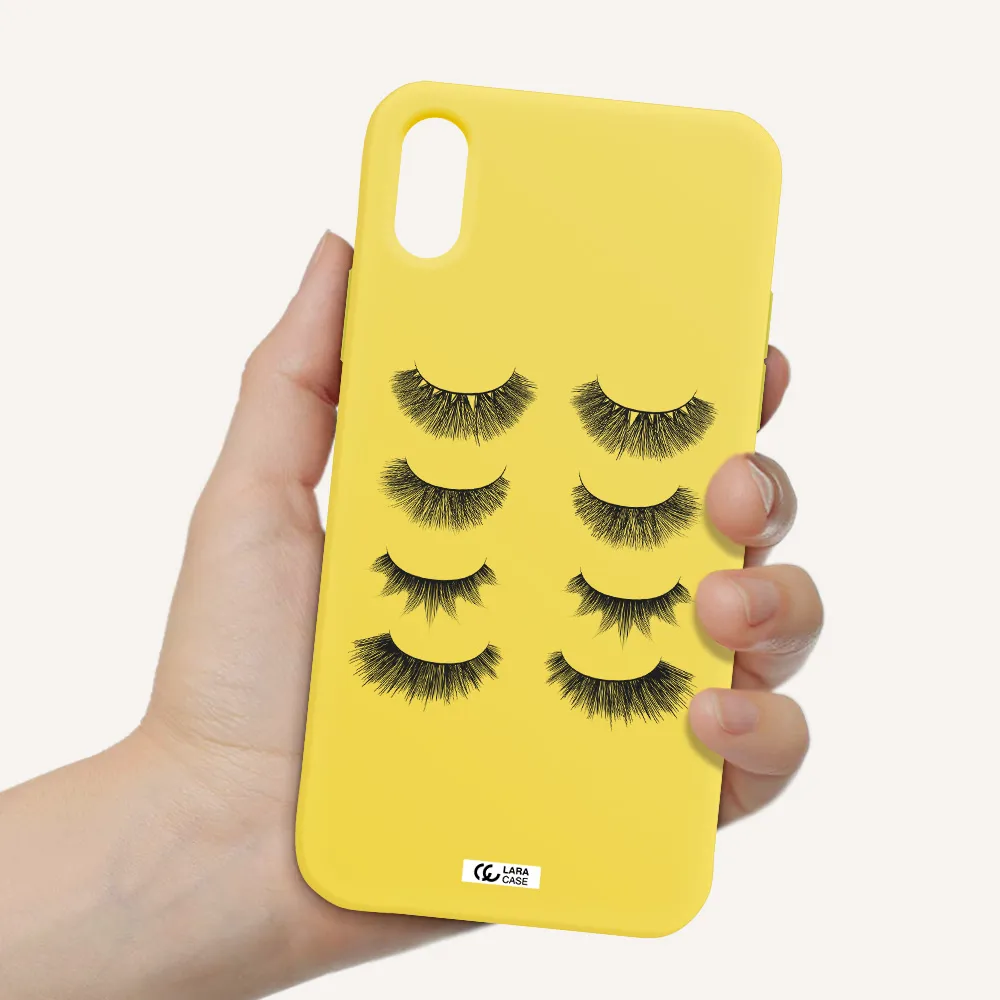 Eyelids Apple iPhone X Silicone canary yellow Case