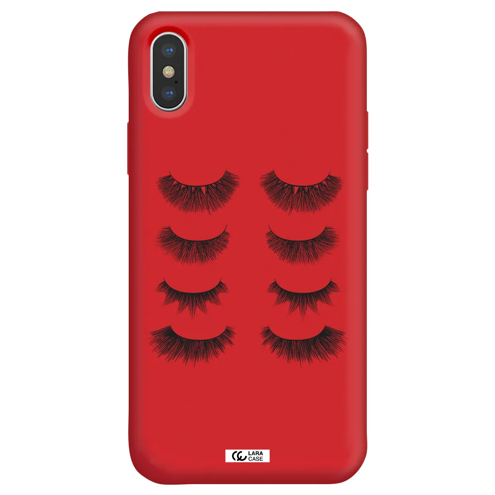 Eyelids Apple iPhone X Silicone Imperial Red Case