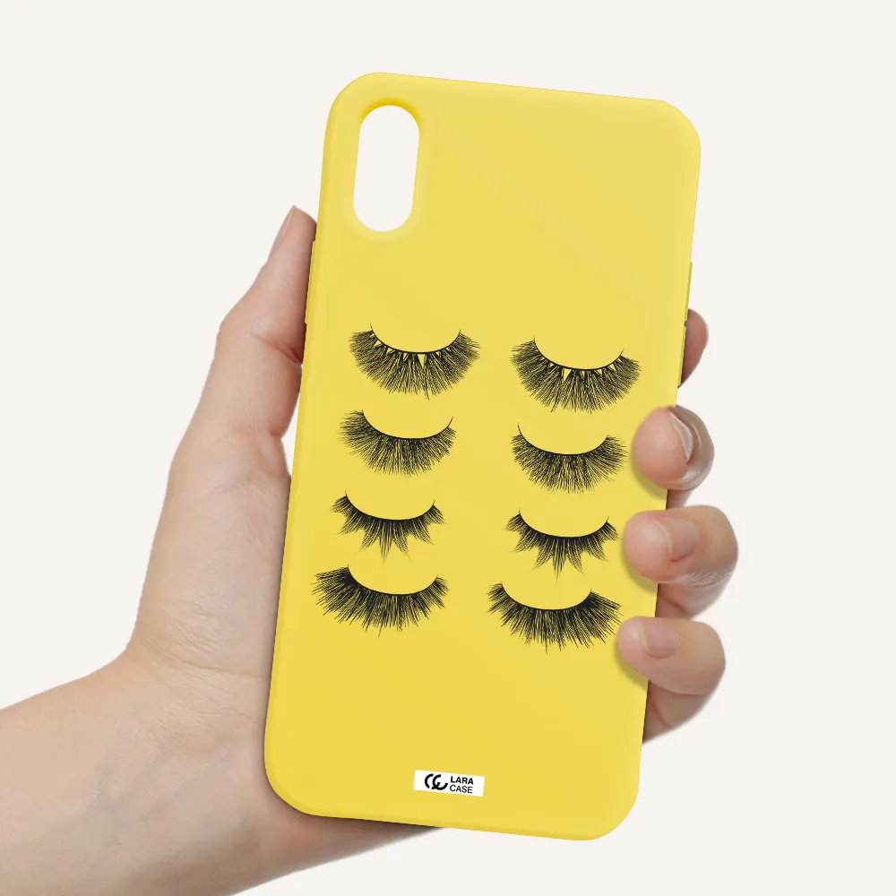 Eyelids Apple iPhone XS Silicone canary yellow Case