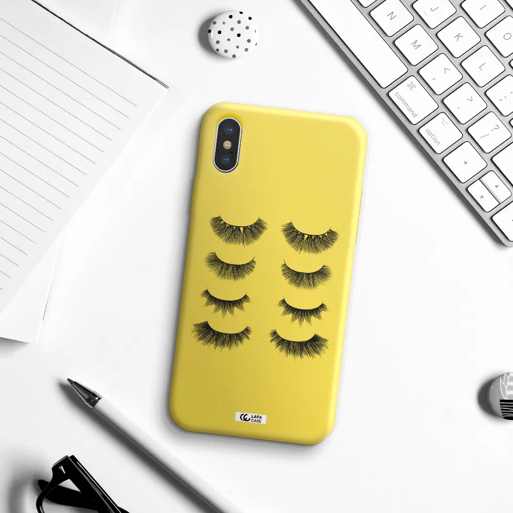 Eyelids Apple iPhone XS Silicone canary yellow Case
