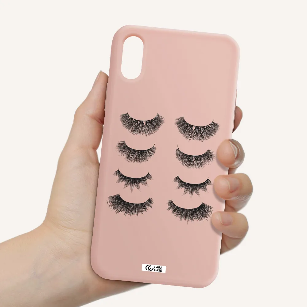 Eyelids Apple iPhone XS Silicone pastel pink Case