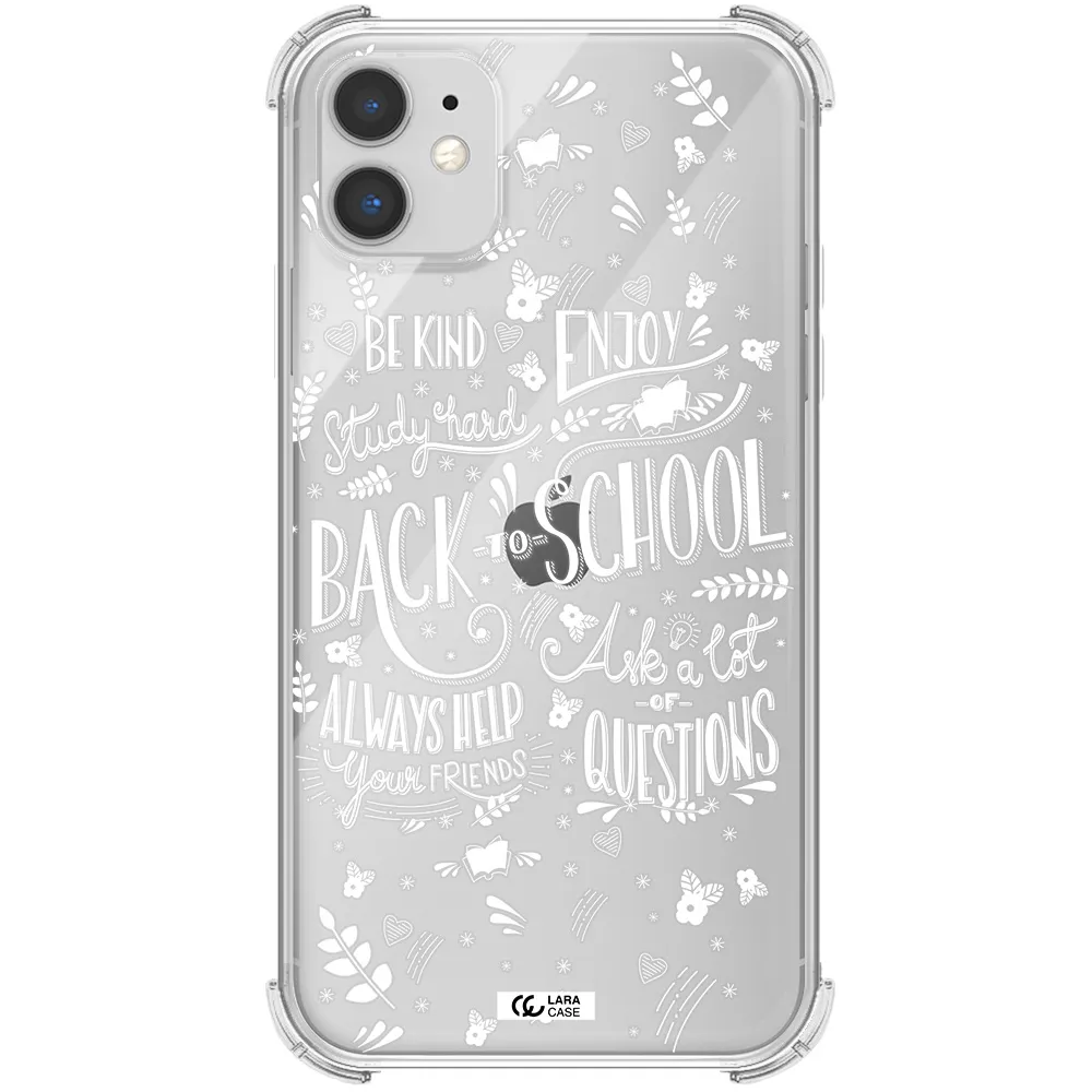 Back To School Apple iPhone 11 Clear PC Case