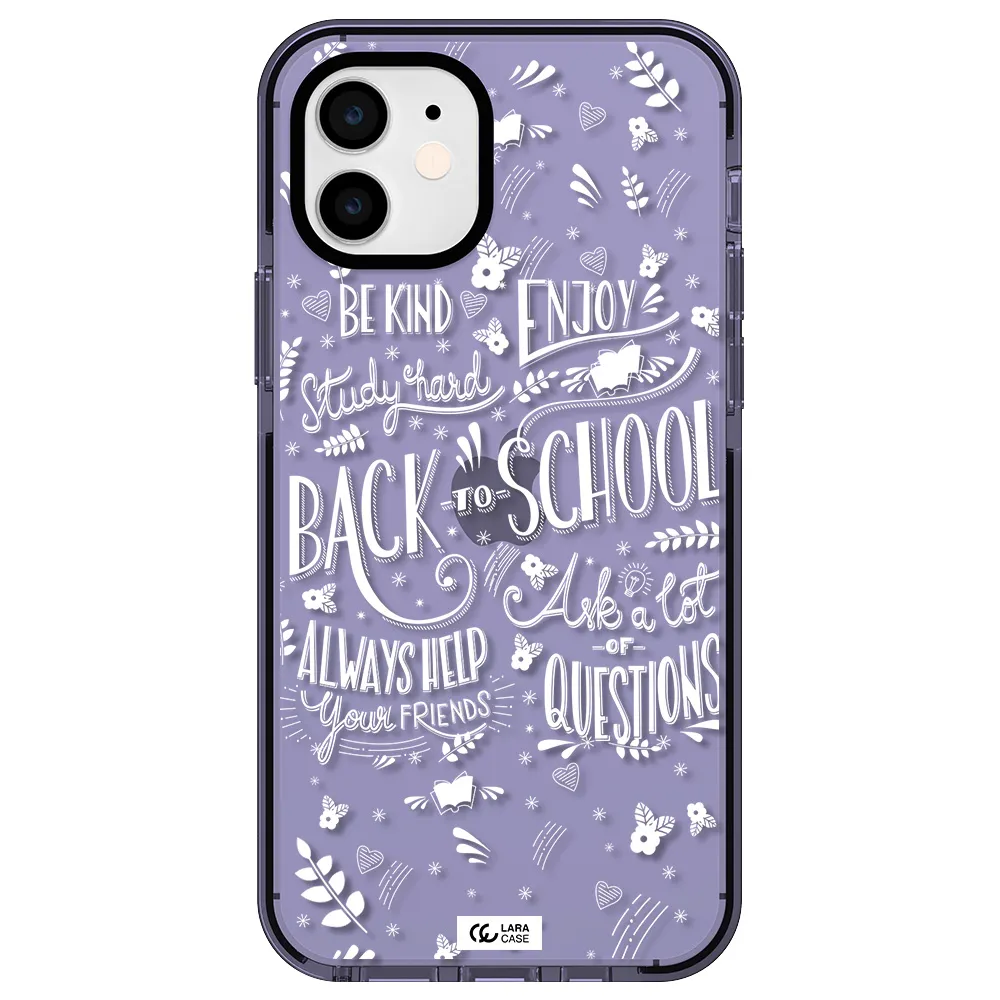 Back To School Apple iPhone 11 impact Lilac Case