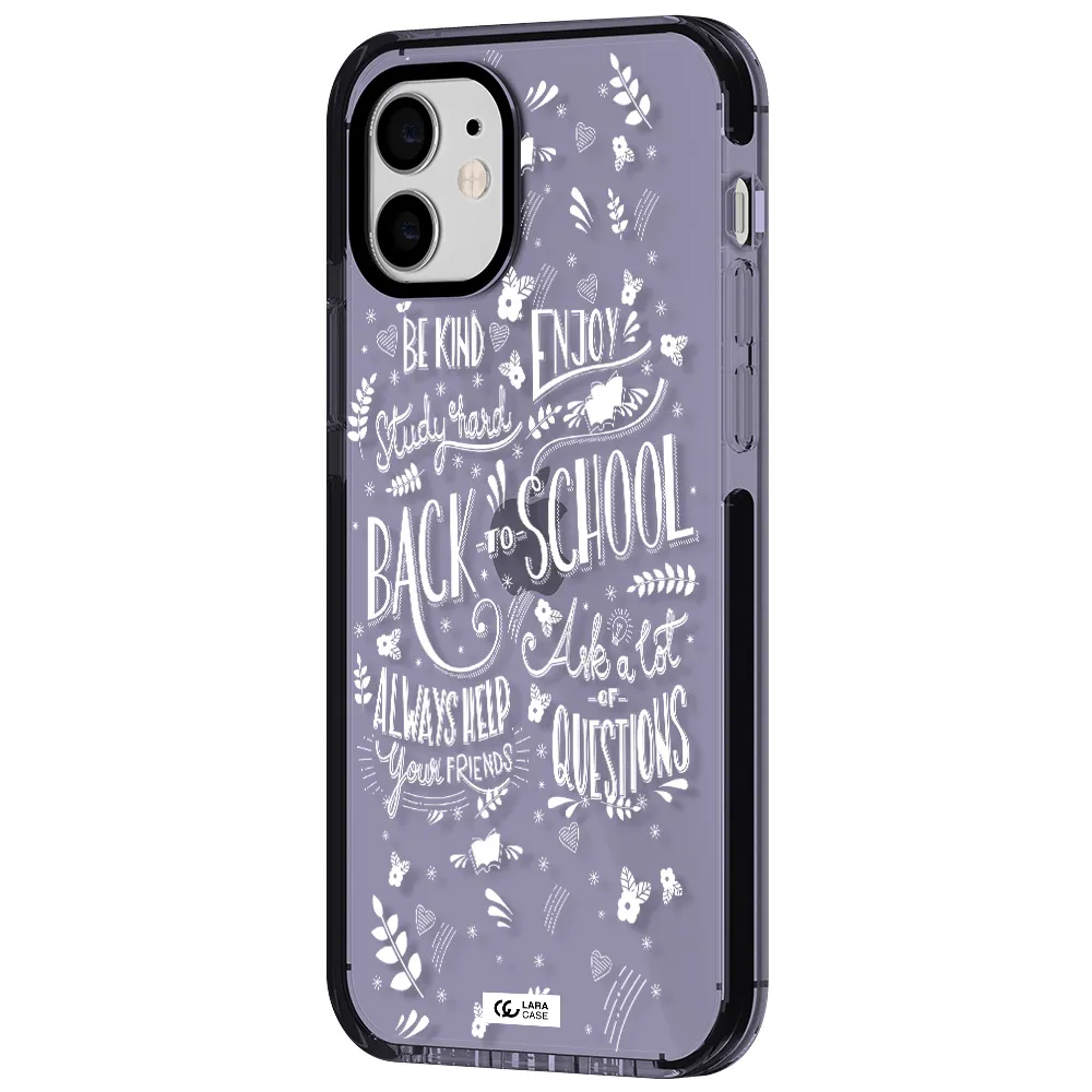 Back To School Apple iPhone 11 impact Lilac Case