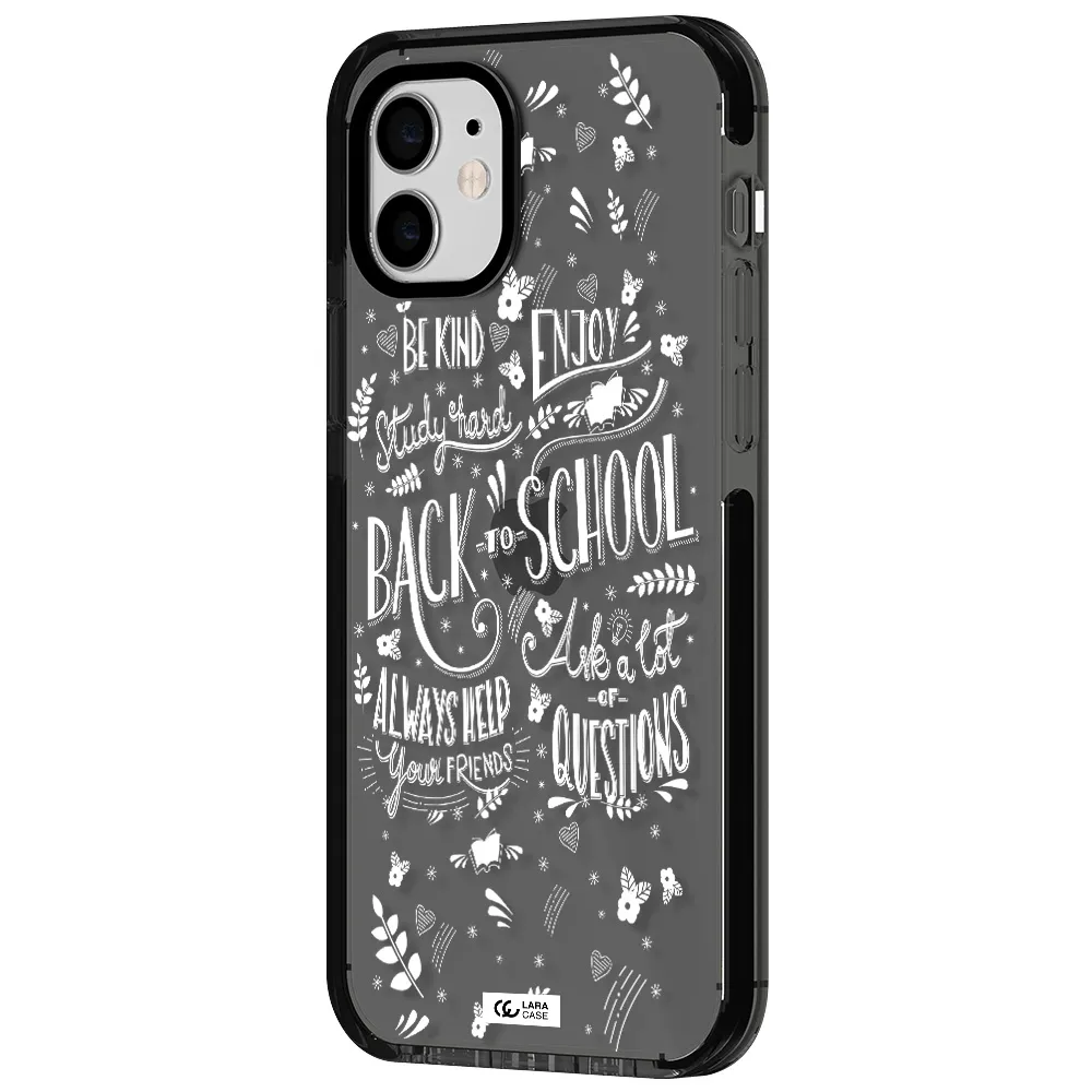 Back To School Apple iPhone 11 impact Smoke Black Case
