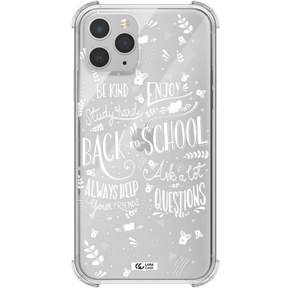 Back To School Apple iPhone 11 pro Clear PC Case