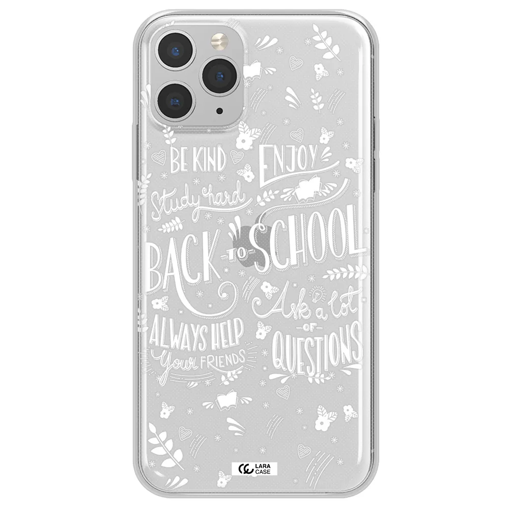 Back To School Apple iPhone 11 pro Clear TPU Case