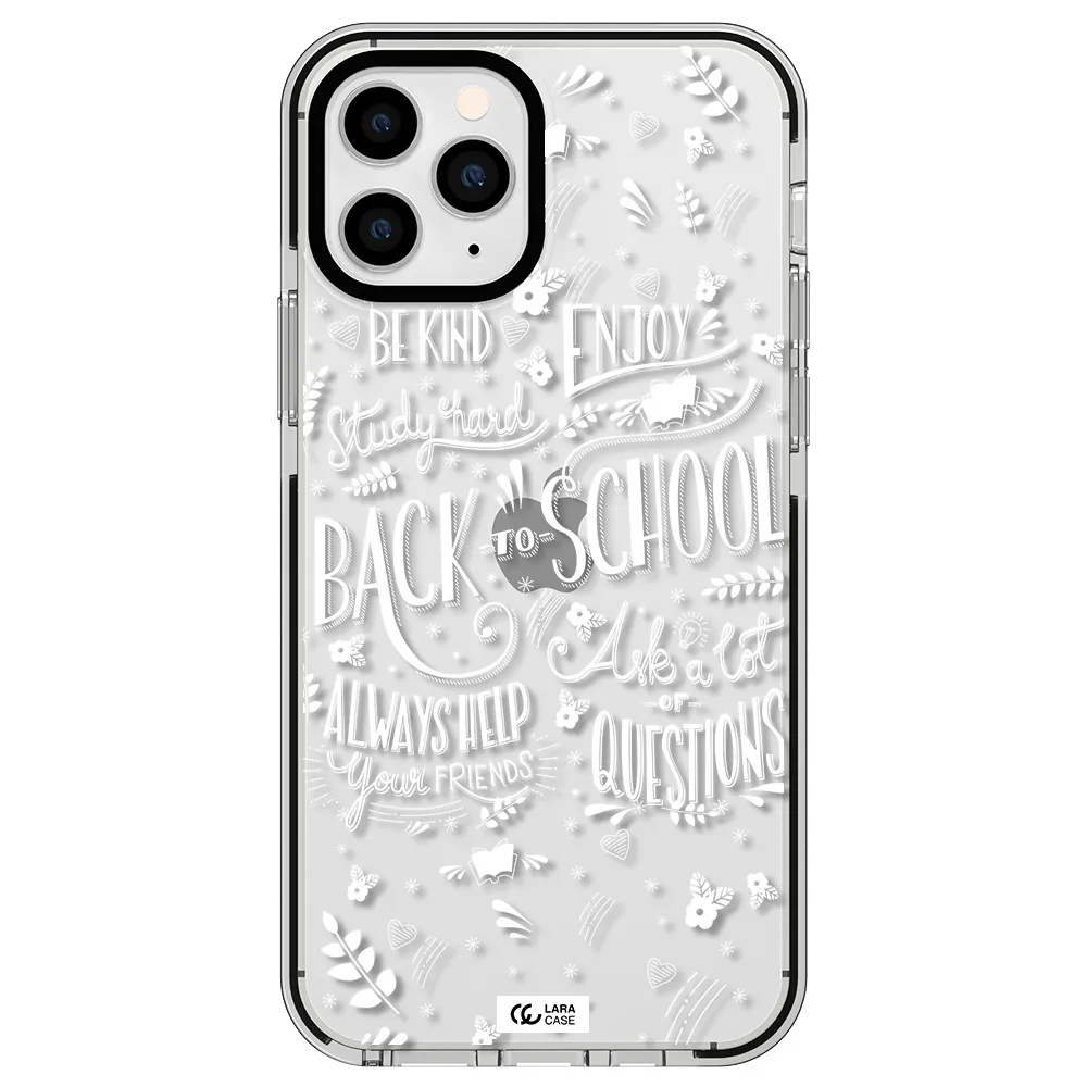 Back To School Apple iPhone 11 pro impact black border Case