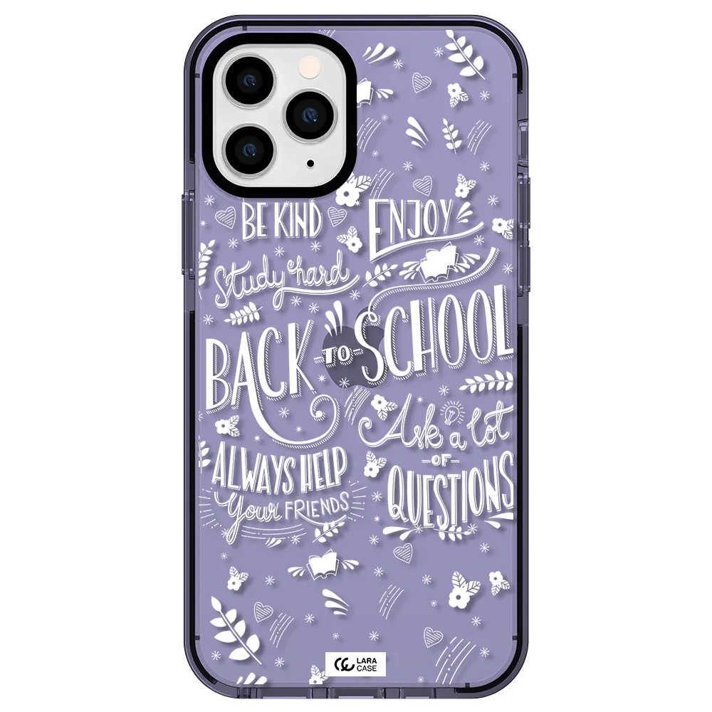 Back To School Apple iPhone 11 pro impact Lilac Case