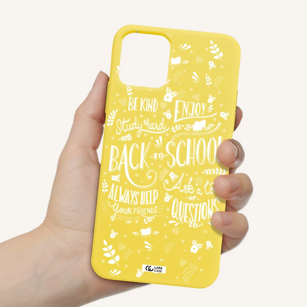 Back To School Apple iPhone 11 pro max Silicone canary yellow Case