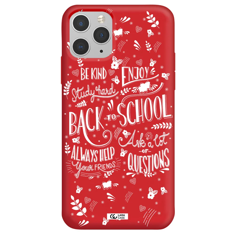 Back To School Apple iPhone 11 pro max Silicone Imperial Red Case