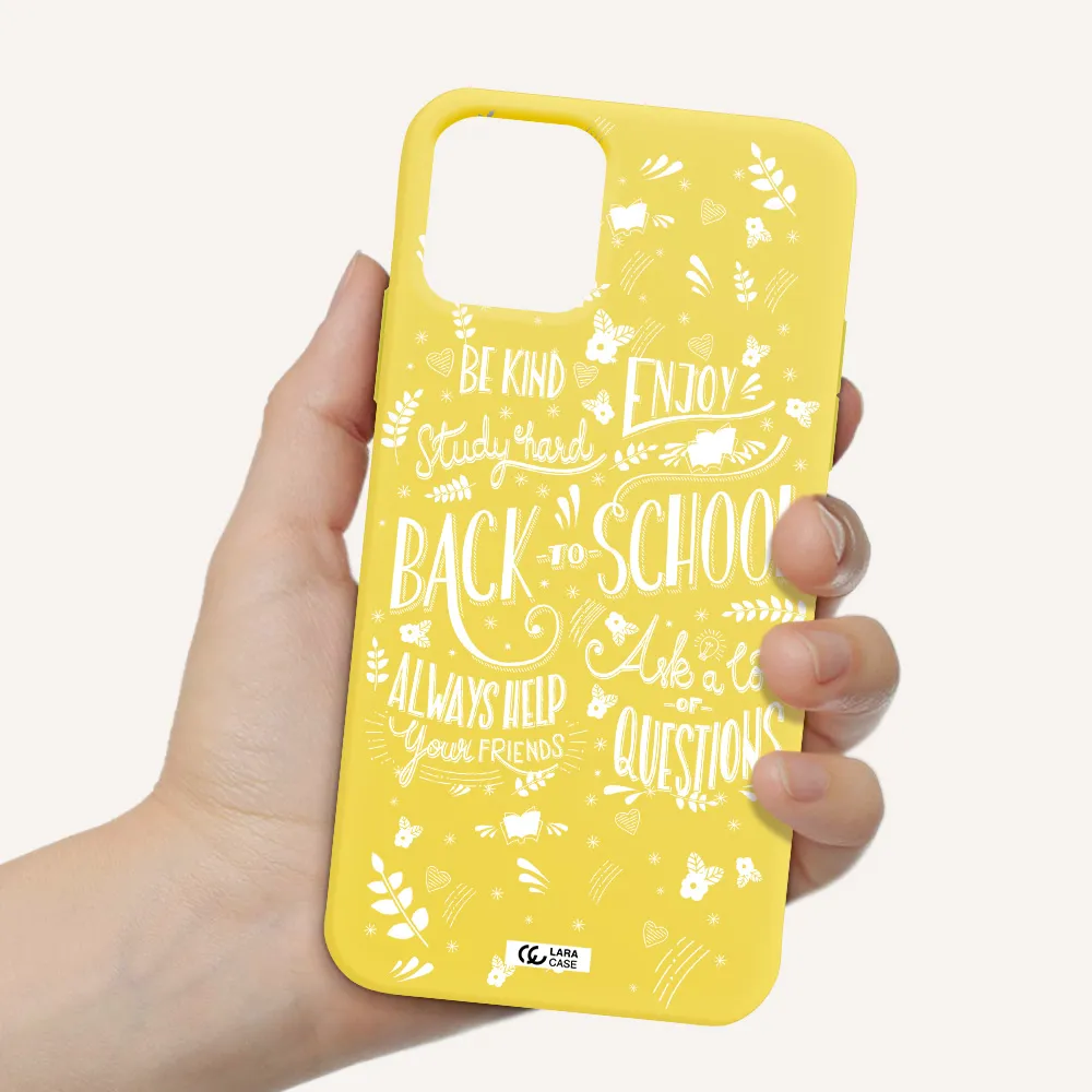 Back To School Apple iPhone 11 pro Silicone canary yellow Case