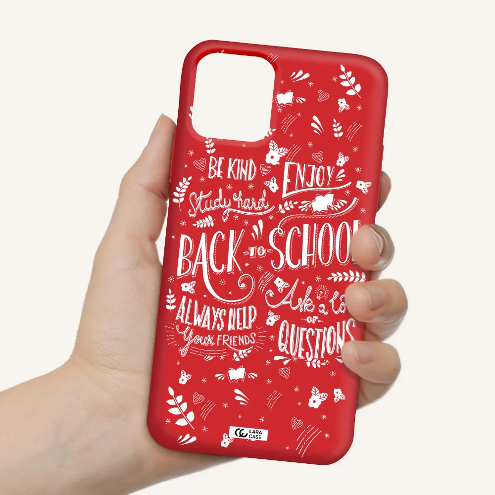 Back To School Apple iPhone 11 pro Silicone Imperial Red Case