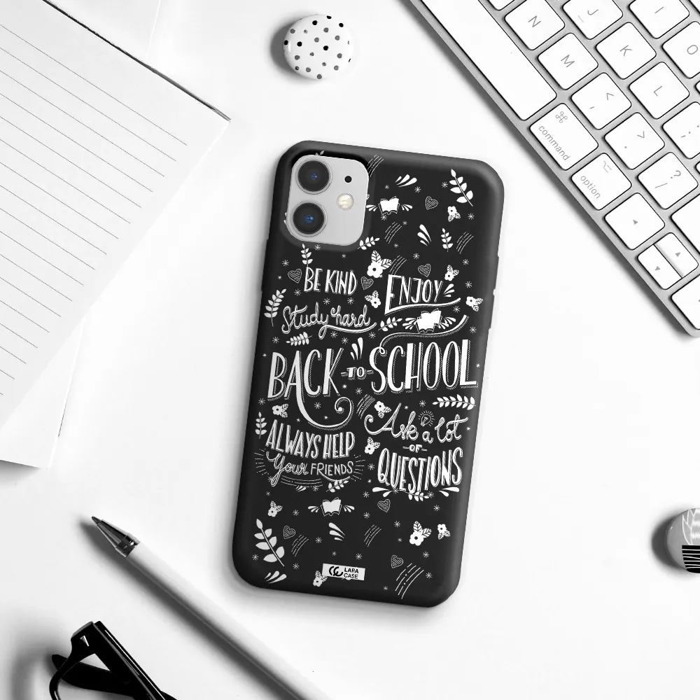 Back To School Apple iPhone 11 Silicone black Case