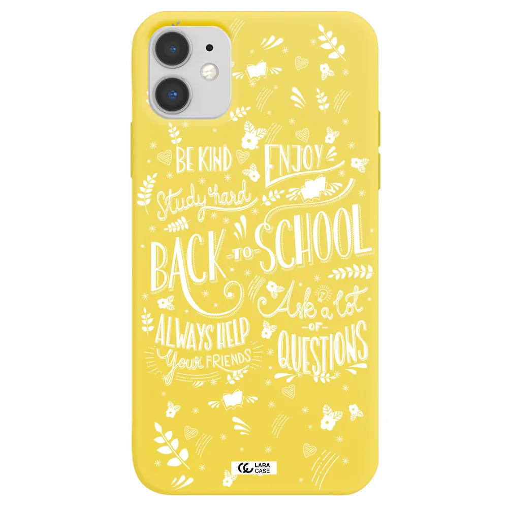 Back To School Apple iPhone 11 Silicone canary yellow Case